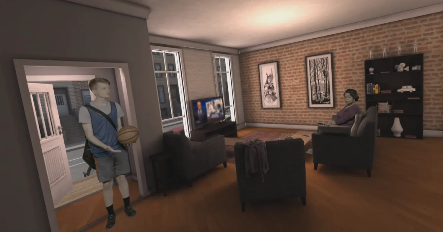 VR scene in 1000 Cut Journey